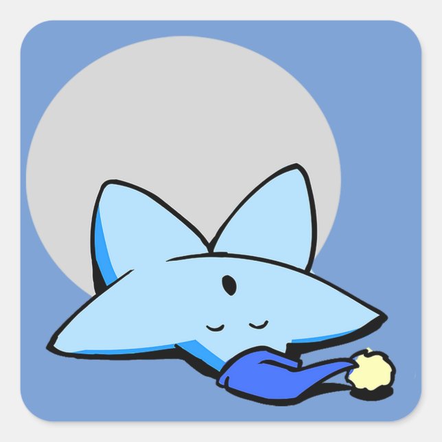 Sleepy Blue Star Sticker (Vorderseite)