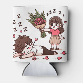 Sleepy Boy and Girl mit Blume Dosenkühler