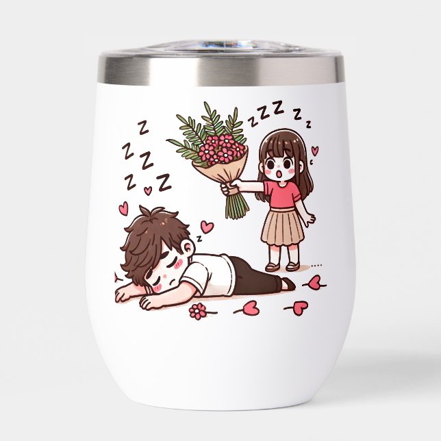 Sleepy Boy and Girl with Flowers (Avant)