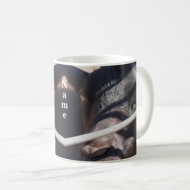 Sleepy Bull Farm Animal Personalisiert Kaffeetasse (VorderseiteRechts)