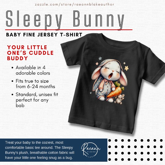Sleepy Bunny Baby Fine Jersey T - Shirt (Von Creator hochgeladen)