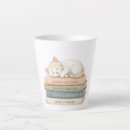 Sleepy Cat Books Latte Mug – Cadeau pour les amour