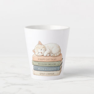 Sleepy Cat Books Latte Mug – Cadeau pour les amour