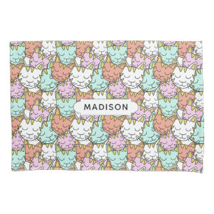 Sleepy Cats Motif de nom personnalisé taies d'orei