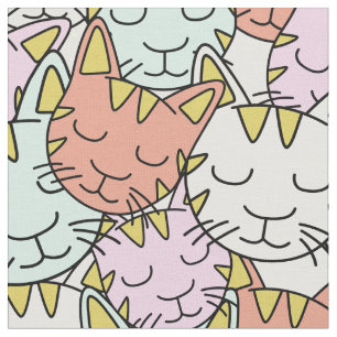 Sleepy Cats Muster Stoff