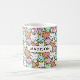 Sleepy Cats Pattern individuelle Name Tasse