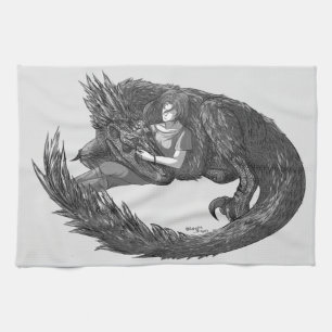 Sleepy Dinosaur Geschirrtuch