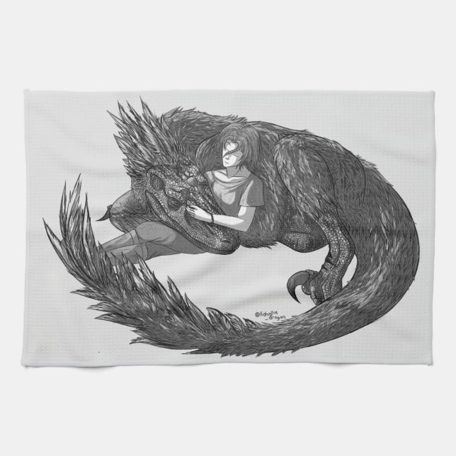 Sleepy Dinosaur Geschirrtuch (Horizontal)