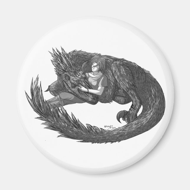 Sleepy Dinosaur Magnet (Vorne)