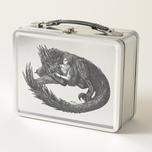 Sleepy Dinosaur Metall Brotdose (Vorderseite)
