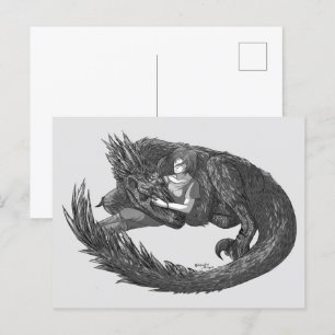 Sleepy Dinosaur Postkarte