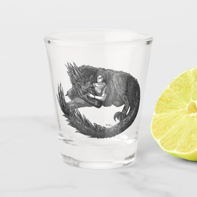 Sleepy Dinosaur Schnapsglas (Vorderseite)
