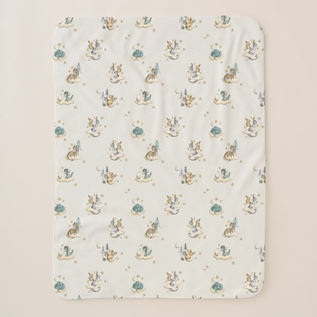Sleepy Dragon Baby Blanket Sherpadecke (Vorderseite)