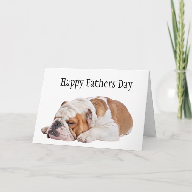 Sleepy English Bulldog Vatertag Karte (Vorderseite)