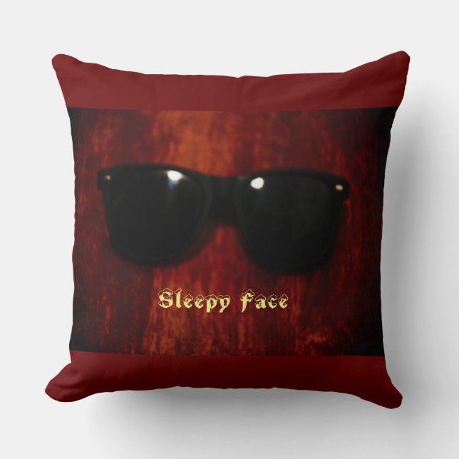 Sleepy Face Collection - Custom Throw Pillow Kissen (Vorderseite)