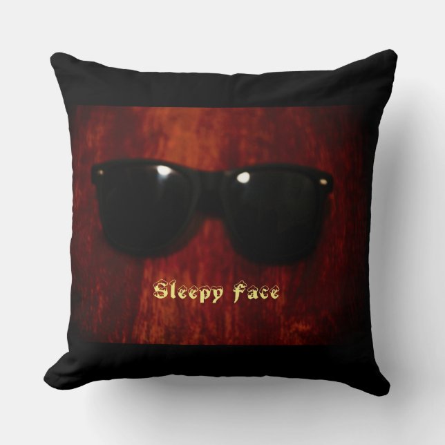 Sleepy Face Collection - Custom Throw Pillow Kissen (Vorderseite)