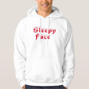 Sleepy Face: White - Basic Hooded Sweatshirt
