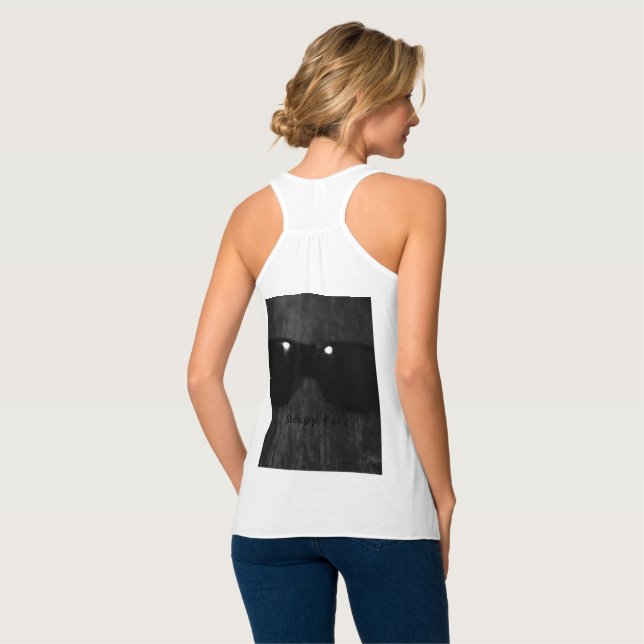 Sleepy Face - Women's Bella - Flowy Racerback Tank Top (Rückseite Vollansicht)