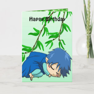 Sleepy fairy Carte Anniversaire