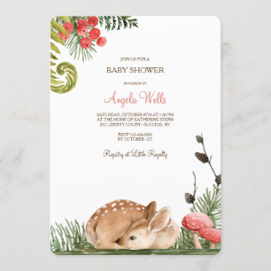 Sleepy Fawn Baby Shower Einladung