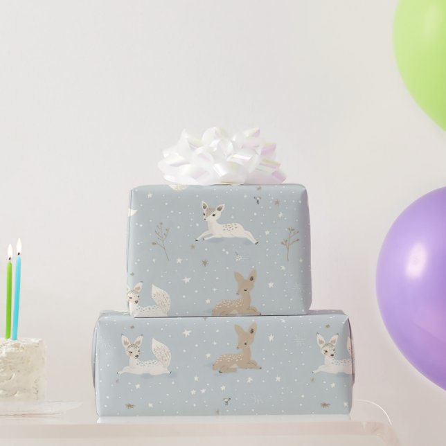 Sleepy Fawn Night Wrapping Paper Geschenkpapier (Partygeschenke)