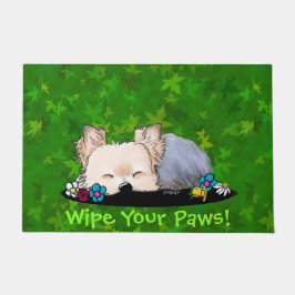 Sleepy Garden Helper Yorkie Doormat Fußmatte
