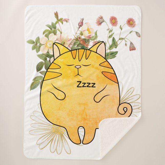 Sleepy Ginger Cat Sherpadecke (Vorderseite)