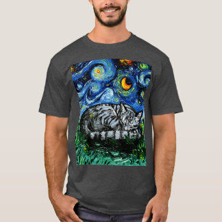 Sleepy Gray Tabby Night T-Shirt