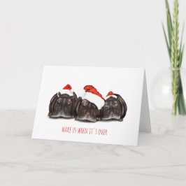 Sleepy Hippos, Weihnachts-Feiertagskarte. Dankeskarte