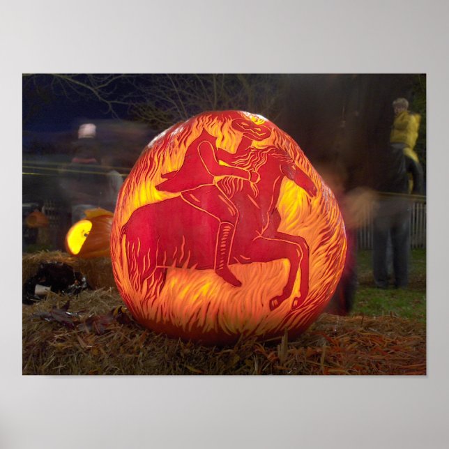 Sleepy Hollow Carved Halloween Pumpkin Poster (Vorne)