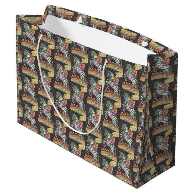 SLEEPY HOLLOW CIRCUS CLOWN, UNICORN ZEBRA GIFT BAG GROßE GESCHENKTÜTE (Rückseite Schrägansicht)