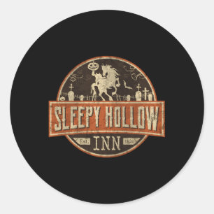 Sleepy Hollow Inn Halloween Kopfloses Pferd Runder Aufkleber