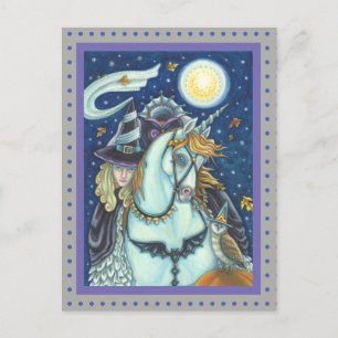 SLEEPY HOLLOW, KOPFLOSE GOTHIC HEXE, EINHORN, EULE POSTKARTE