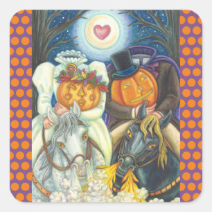 SLEEPY HOLLOW MARIAGE HALLOWEEN STICKERS SHEET Squ