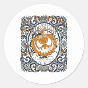 Sleepy Hollow Pumpkin Picking Farm Funny Halloween Runder Aufkleber