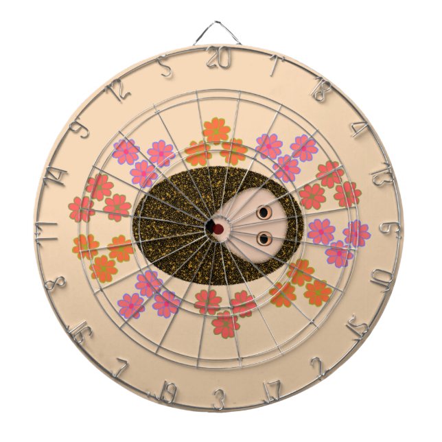 Sleepy Igel and Blume Dart Board Dartscheibe (vorne)