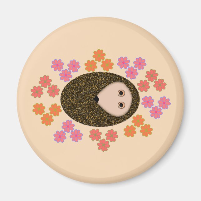 Sleepy Igel und Blume Magnet (Vorne)