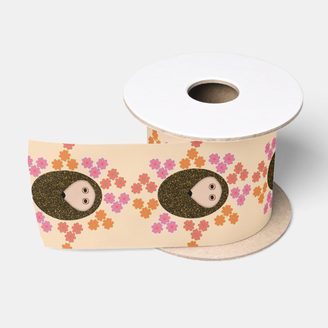 Sleepy Igel und Blume Ribbon Satinband (Spule)