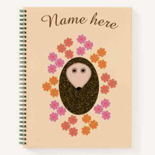 Sleepy Igel und Blume SpiralNotebook Notizbuch