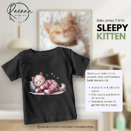Sleepy Kitten Baby Fine Jersey T - Shirt