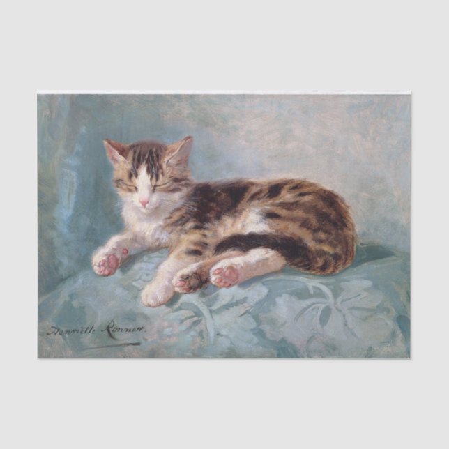 Sleepy Kitten ・ Henriette Ronner-Knip (1821-1909) Seidenpapier (Vorderseite)