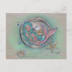 Sleepy kleine Meerjungfrau von Renee Lavoie Postkarte