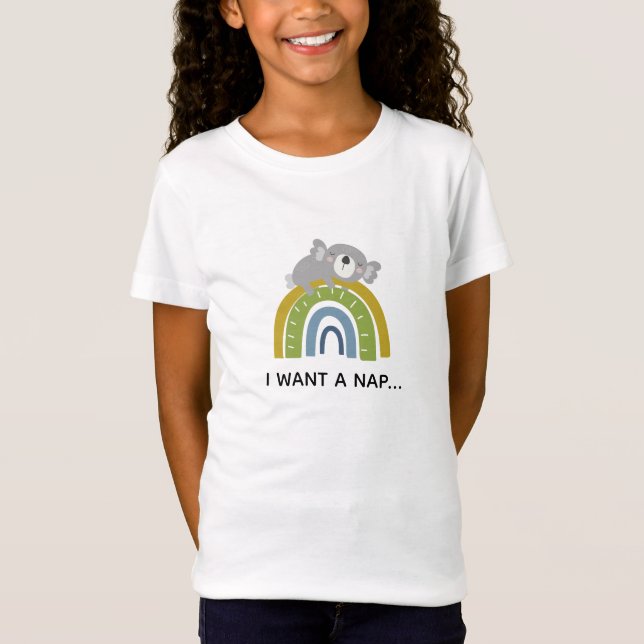 Sleepy Koala und Boho Rainbow Custom T-Shirt (Vorderseite)