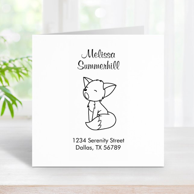 Sleepy Little Fox-Adresse Gummistempel (Von Creator hochgeladen)