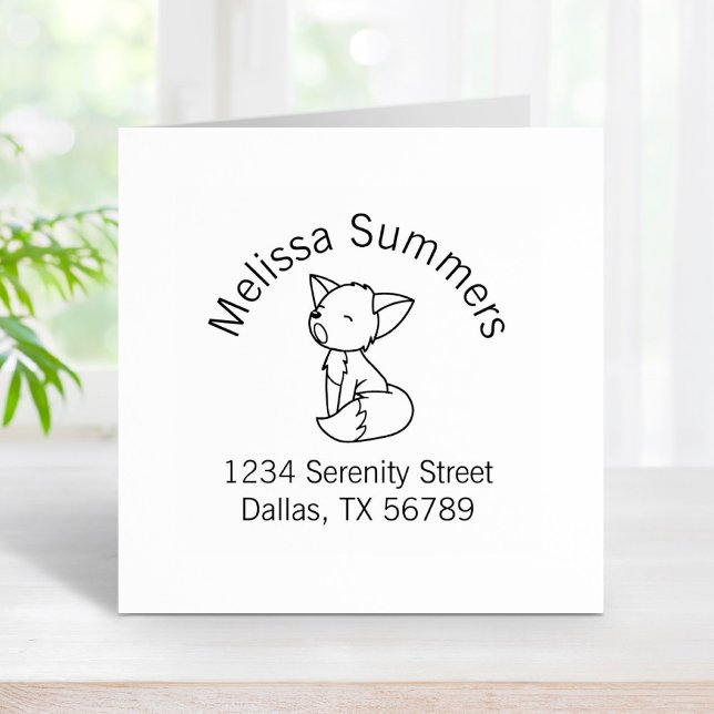 Sleepy Little Fox Arch-Adresse Gummistempel (Von Creator hochgeladen)