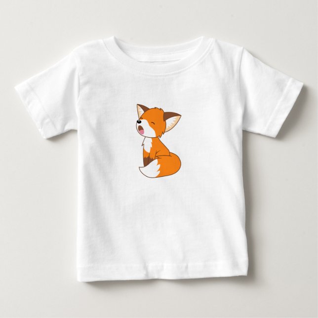 Sleepy Little Fox Baby T-shirt (Vorderseite)