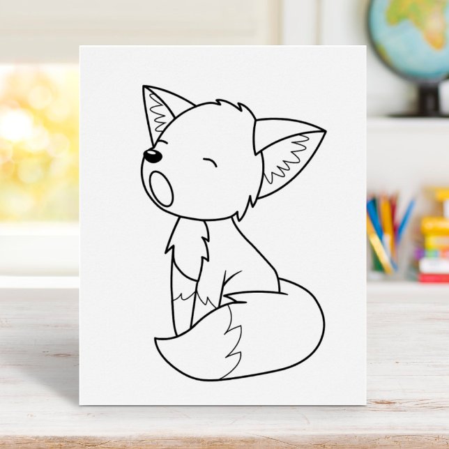 Sleepy Little Fox Coloring Page Poster (Von Creator hochgeladen)