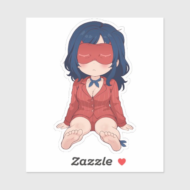 Sleepy Mita Chibi Cute Anime Sticker (Blatt)