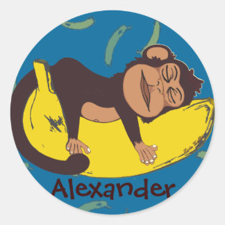Sleepy Monkey Anpassbare Sticker