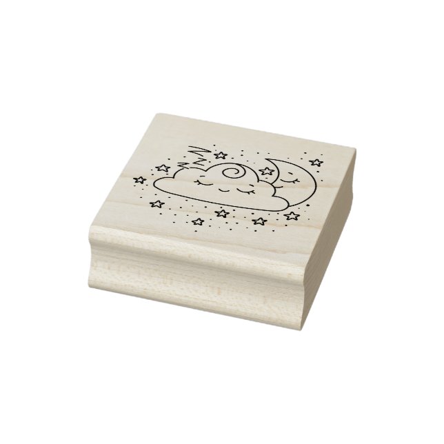 Sleepy Moon & Stars Gummistempel (Stempel)